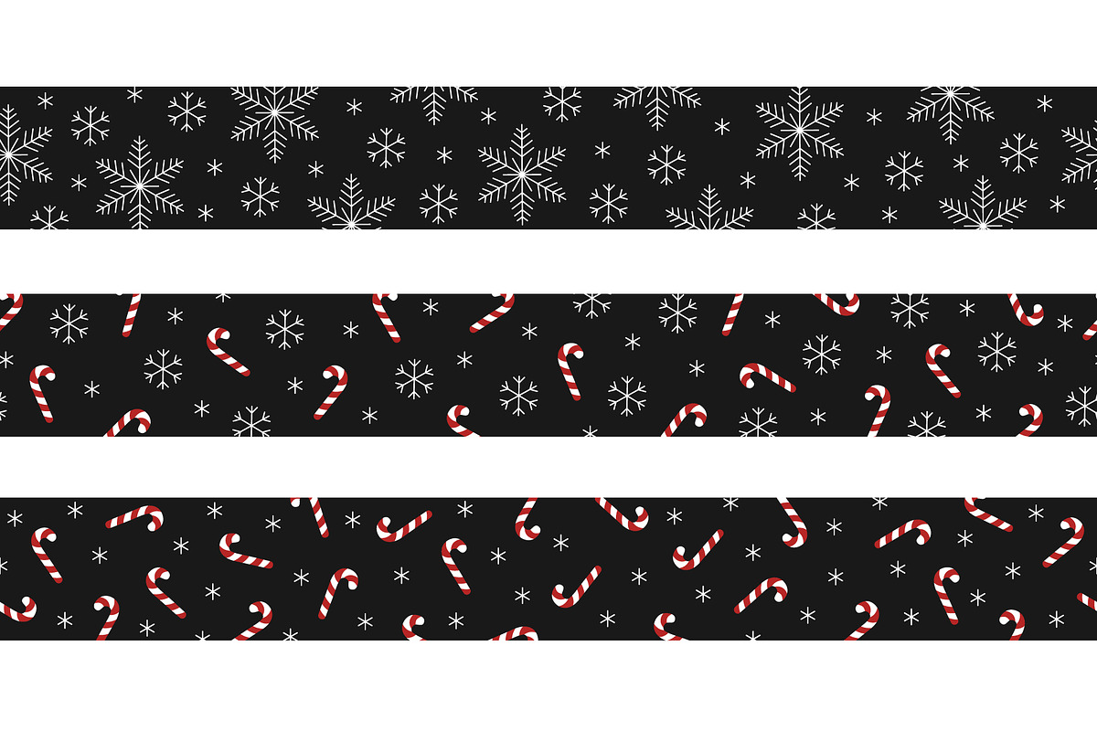 Seamless Christmas borders set, a Pattern Graphic by Barsuk's Shop (Photo 3 of 5)