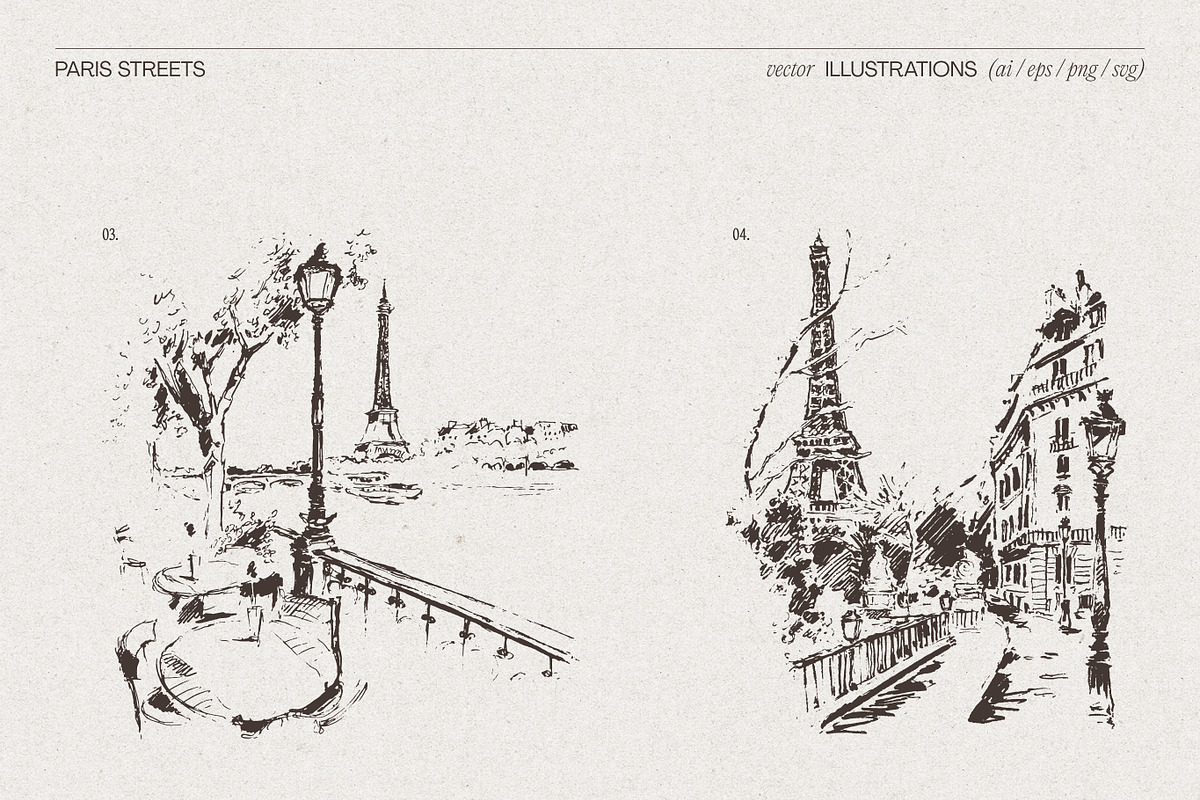 Paris Street Scene Sketches, a Work Illustration by TheMountBirdStudio (Photo 5 of 7)