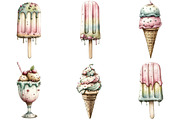 Whimsical Summer Ice Cream Clipart, an Illustration by DreamPrint404 (Thumbnail 3 of 6)