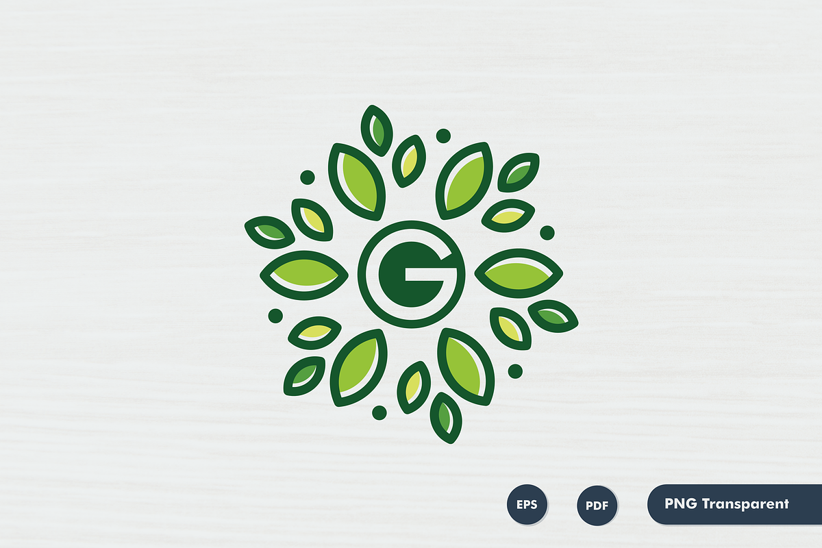 G letter leaf abstract flower logo, a Branding & Logo Template by mouze_art (Photo 4 of 4)