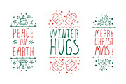 Handdrawn christmas badges, a Decorative Illustration by AV Design (Thumbnail 2 of 4)
