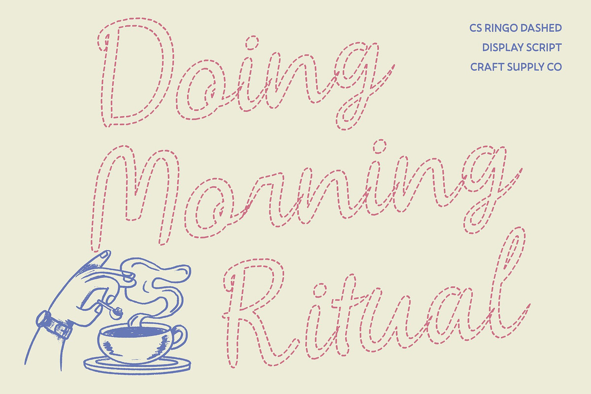 CS Ringo Dashed, a Script Font by Craft Supply Co. (Photo 5 of 8)
