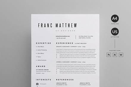 Smart Resume CV Set | Resume Templates ~ Creative Market