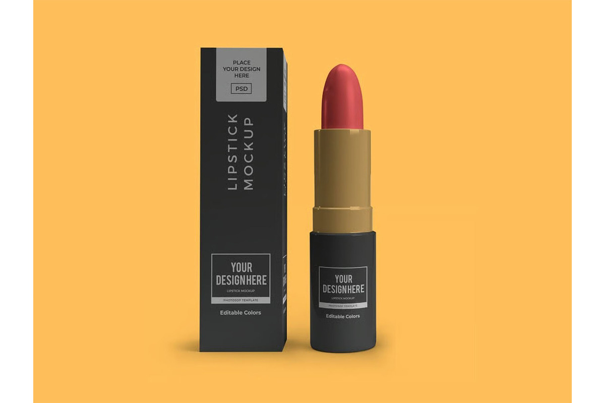 Lipstick Cosmetic Mockup Template, a Packaging Mockup by DesignRushMarket (Photo 8 of 11)