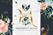 MIDNIGHT BLUES - Fine Art Watercolor, an Illustration by studioequinox (Thumbnail 1 of 9)