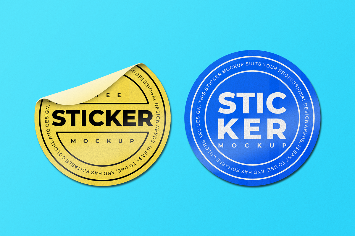 Sticker Mockup, a Packaging Mockup by QR Design Studio (Photo 1 of 6)