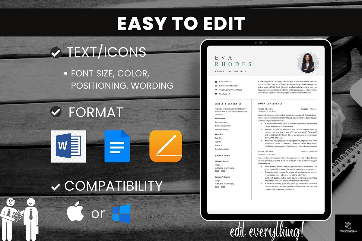 Professional CV layout ATS friendly, a Resume Template by The Career Lab (Photo 6 of 9)