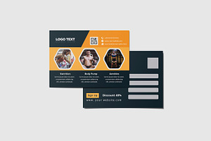 Fitness Post Card Template