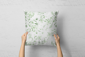 Green Watercolor Foliage