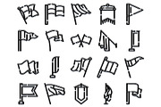 Various flag and banner outline icon, an Object Graphic by pikepicture (Thumbnail 2 of 3)