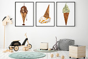 Watercolor italian ice cream clipart, a Food Illustration by Fresh art by Larysa (Thumbnail 4 of 4)