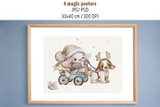 Watercolor Christmas baby rabbit Set, a Seasonal Illustration by TanyaSchuka (Thumbnail 9 of 11)