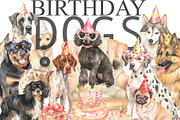 Birthday Dogs, an Animal Illustration by TheCuteShop (Thumbnail 1 of 8)