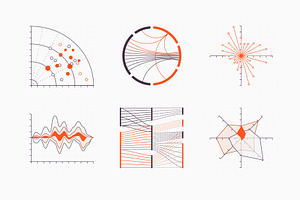 Abstract charts and graphs