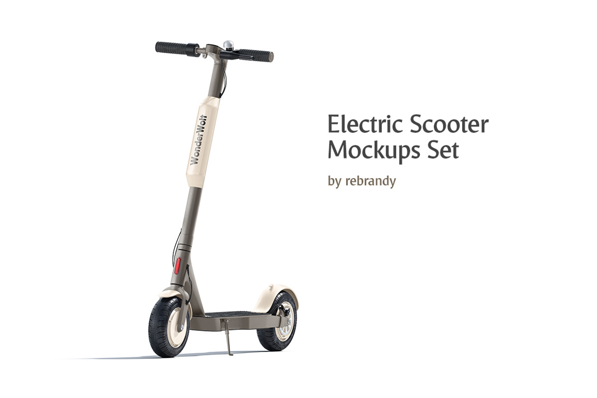 Electric Scooter Mockups Set, an Advertising Mockup by rebrandy (Photo 1 of 8)
