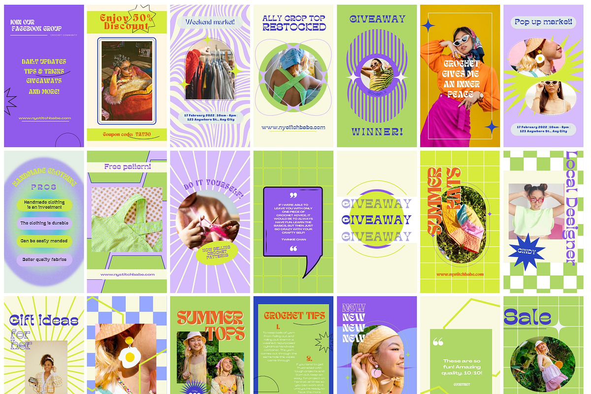 Funky Instagram Templates Bundle, a Social Media Template by Hell Yeah Designs (Photo 3 of 13)