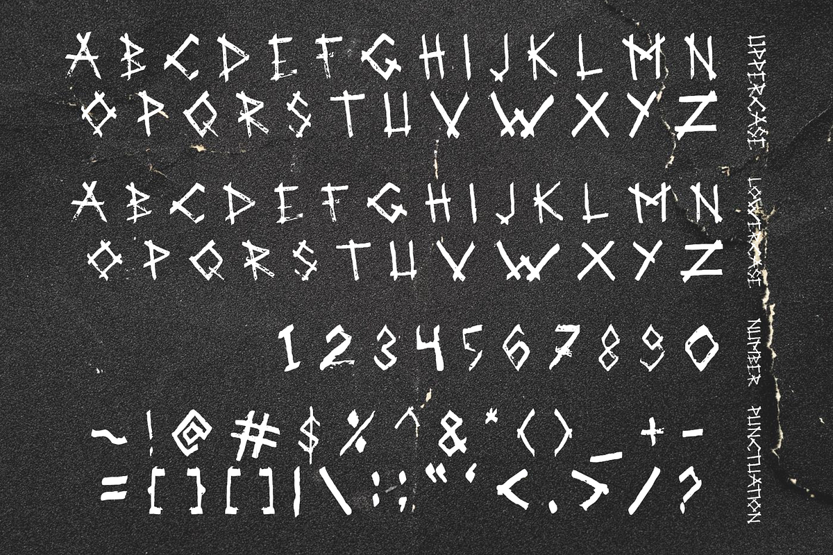 Volklore - Edgy Trashed Font, a Script Font by Mofr 24 (Photo 9 of 10)