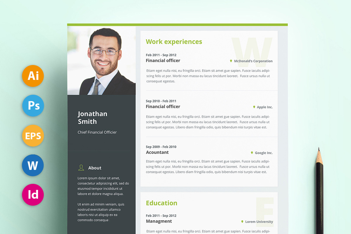 Resume / CV - Pro Material, a Resume Template by 3Angle (Photo 1 of 5)