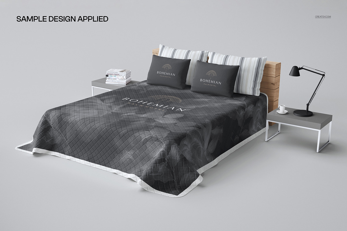Quilted Bed Coverlet Mockup, a Household Mockup by creatsy2 (Photo 4 of 5)