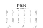 Set line icons of pen, an Outline Icon by motorama (Thumbnail 1 of 2)