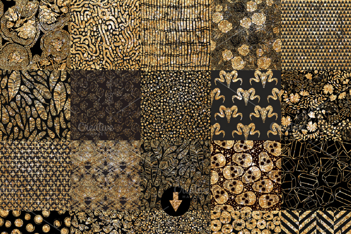 Big Gold Foil pattern bundle, a Pattern Graphic by KarinkaBU (Photo 2 of 6)
