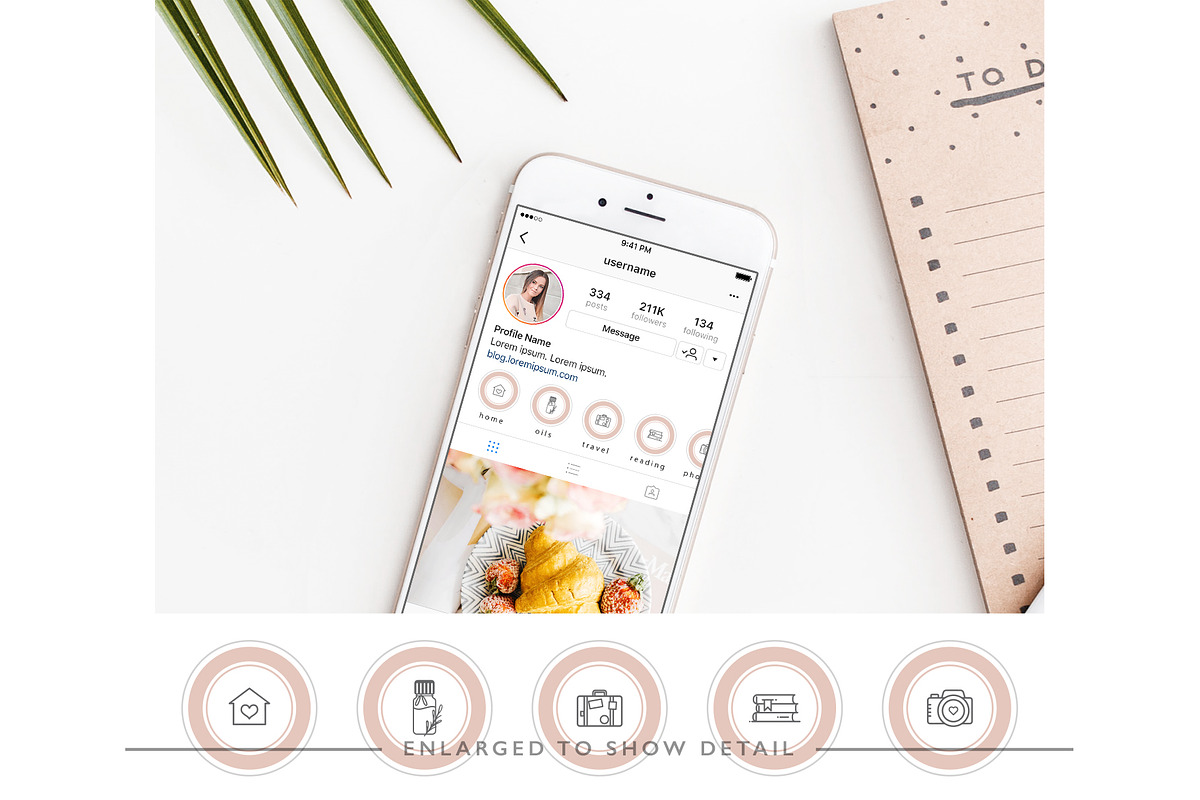 132 Blush Instagram Highlight Covers, a Social Media Template by Indie Grace Design (Photo 2 of 5)