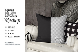 Halloween Pillow Mockup on Chair