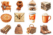 Autumn Aesthetic Elements Clipart, an Illustration by Designworld (Thumbnail 2 of 9)