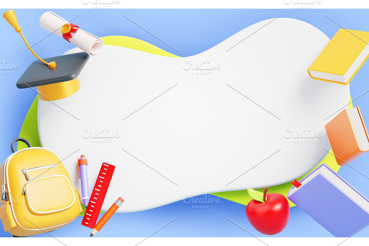 Back to school paper cut wave poster, an Education Illustration by Marozhkastudio