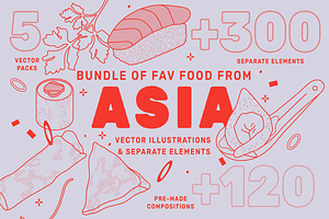 Asian Food Vector Bundle