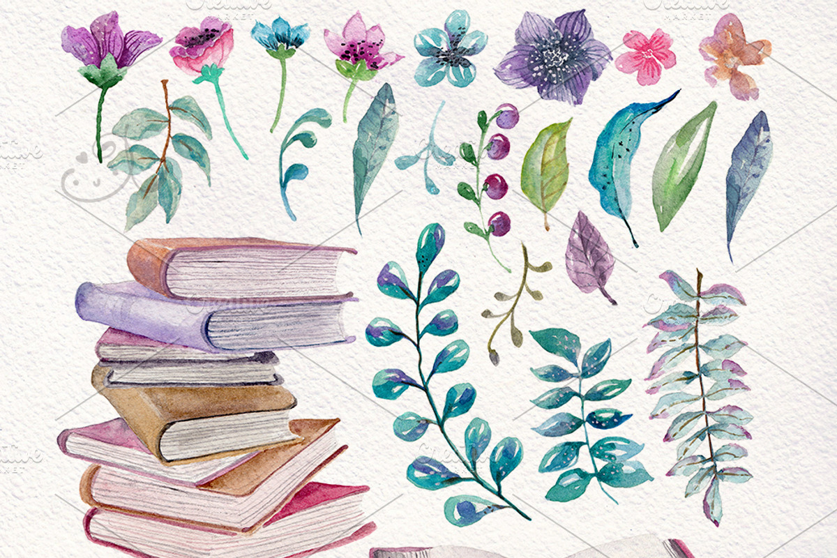 Flowers and books, an Illustration by JaneLane (Photo 2 of 5)