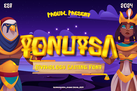 Tonutsa - Mythology Gaming Font, a Font by Dhabee