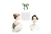modern watercolor women portraits, a Decorative Illustration by Patishop Art (Thumbnail 6 of 9)