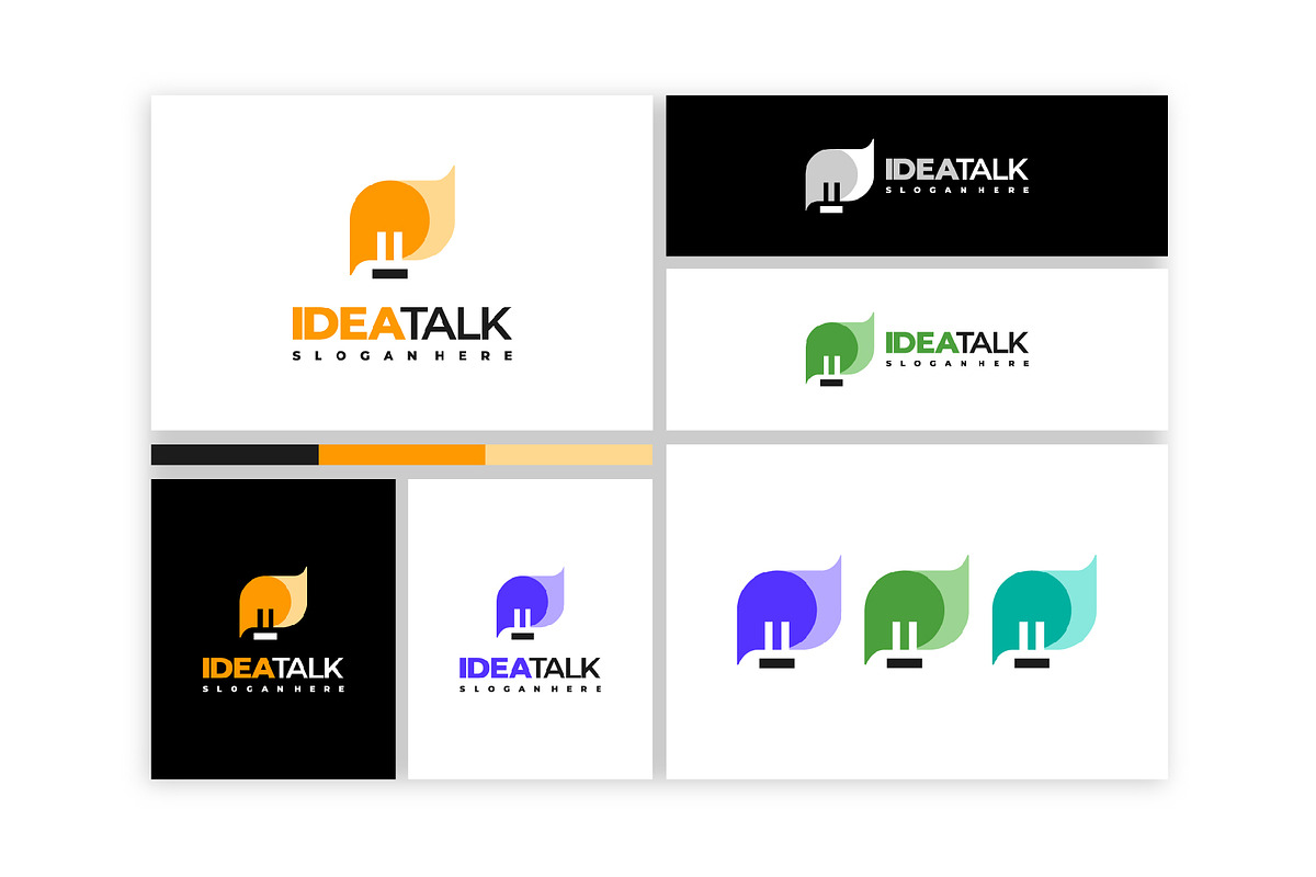 Set of Idea Talk Logo designs, a Branding & Logo Template by Lucky Creative (Photo 3 of 5)