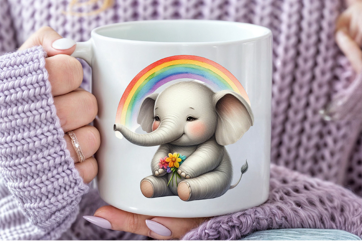 Baby Elephant Clipart, an Illustration by Pixels.Craft (Photo 5 of 7)