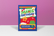 Blue Pop Teen Birhday Invitation, an Invitation Template by graphicook (Thumbnail 3 of 3)
