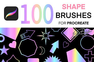 100 Procreate Geometric Brushes Set