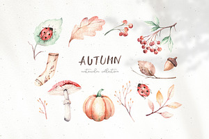 Autumn Time Watercolor Collection