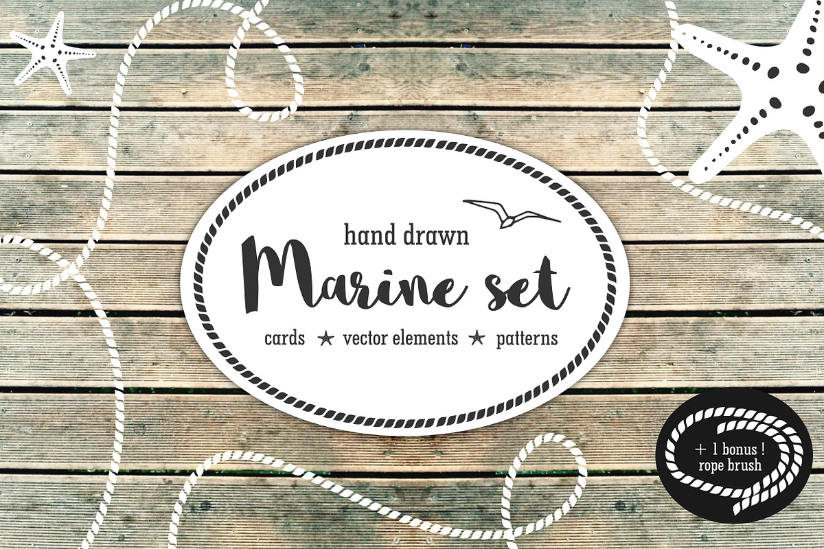 Hand drawn marine bundle, an Illustration by Manaraga (Photo 1 of 8)