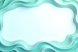 Aqua And Mint Fluid Waves With White, a Photo by LOGOCREATIVE
