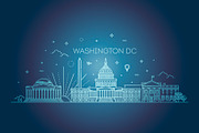 Washington DC City Skyline, an Outline Icon by Tettygreen (Thumbnail 2 of 3)