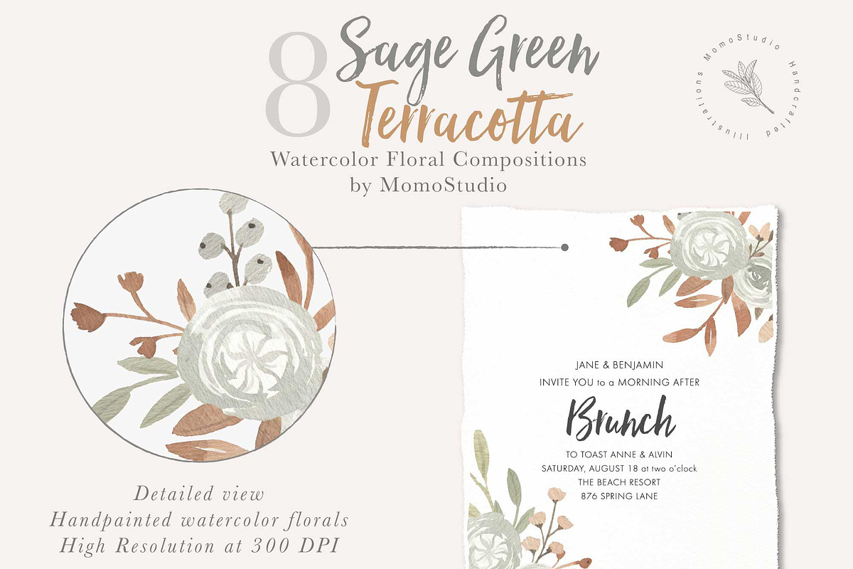 Sage Green Terracotta Botanicals, an Illustration by Momo Studio (Photo 8 of 11)