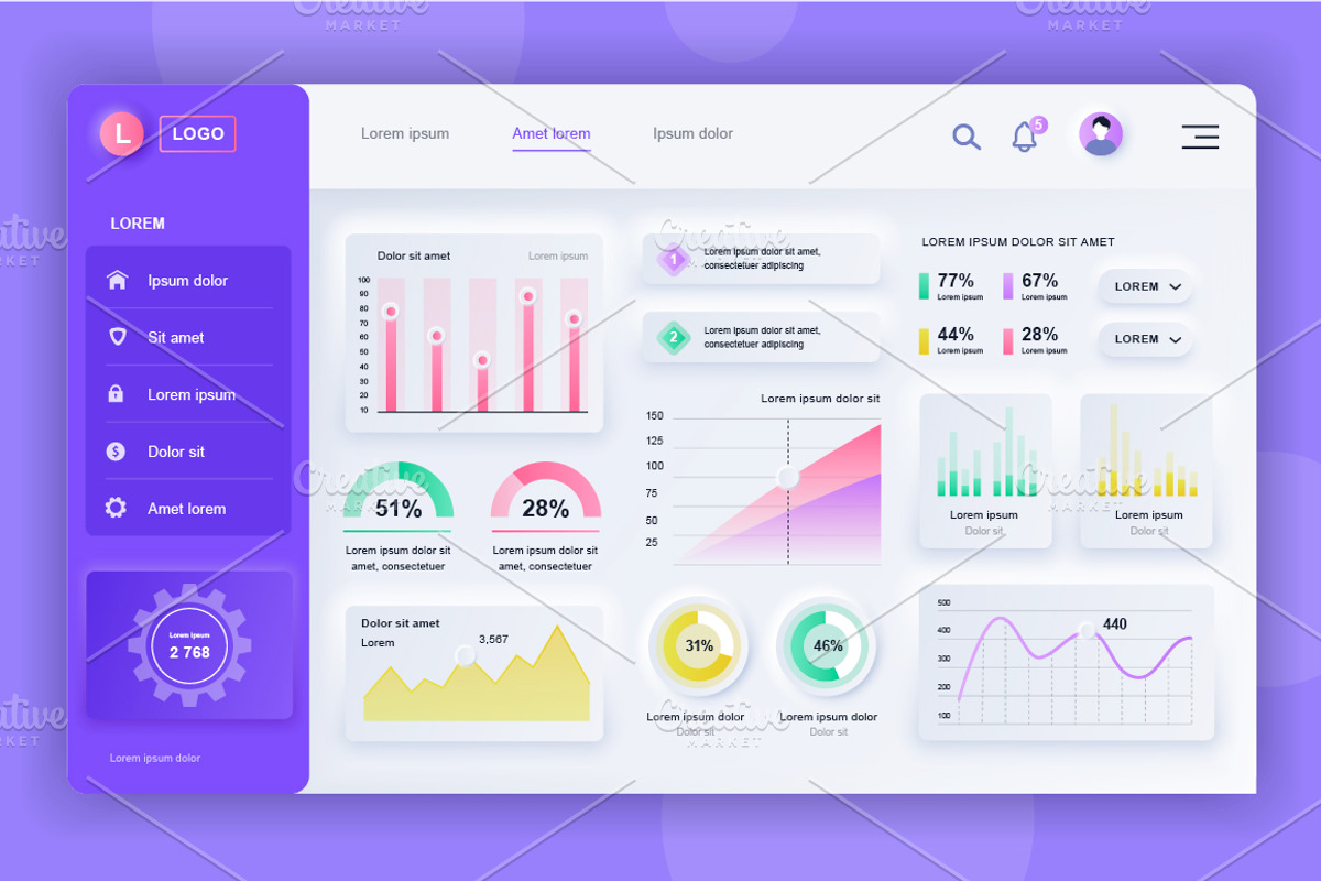 Neumorphic UI Dashboard Admin Panel, a Templates & Theme by alexdndz (Photo 16 of 21)