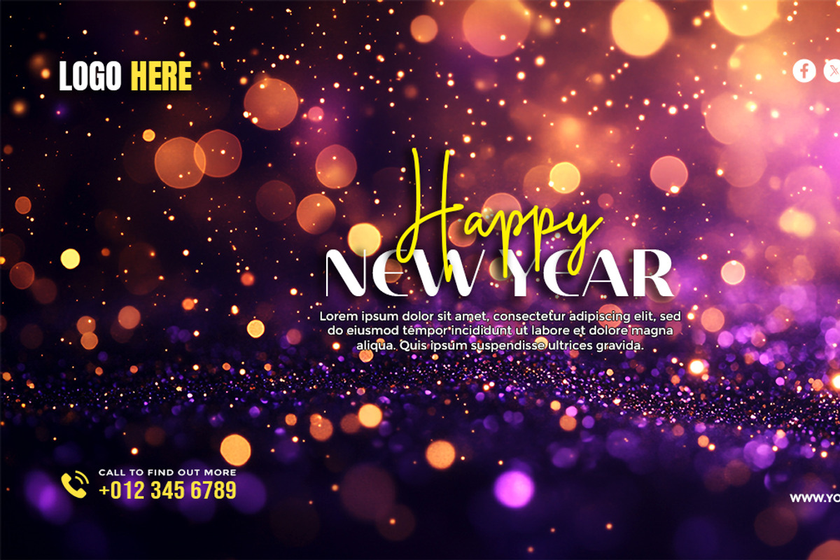 Happy New Year Template Bundle, a Social Media Template by gstudiovect21 (Photo 9 of 16)