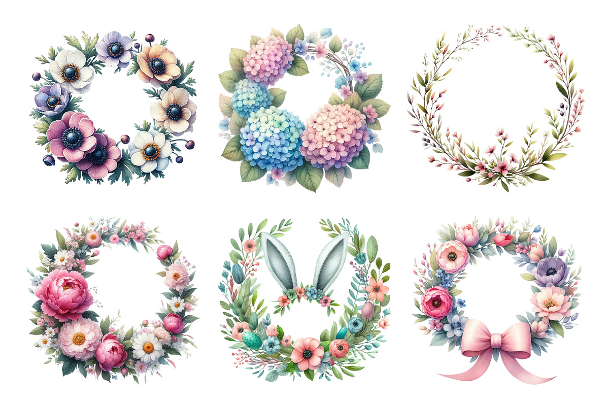 Spring Floral Wreath Bundle, an Illustration by Daily.Designs (Photo 5 of 5)