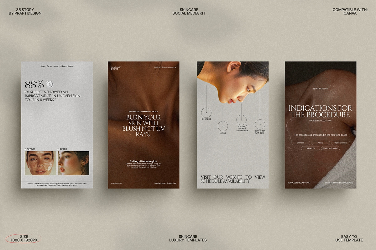 Soft Canva Skincare Story Kit preview 7