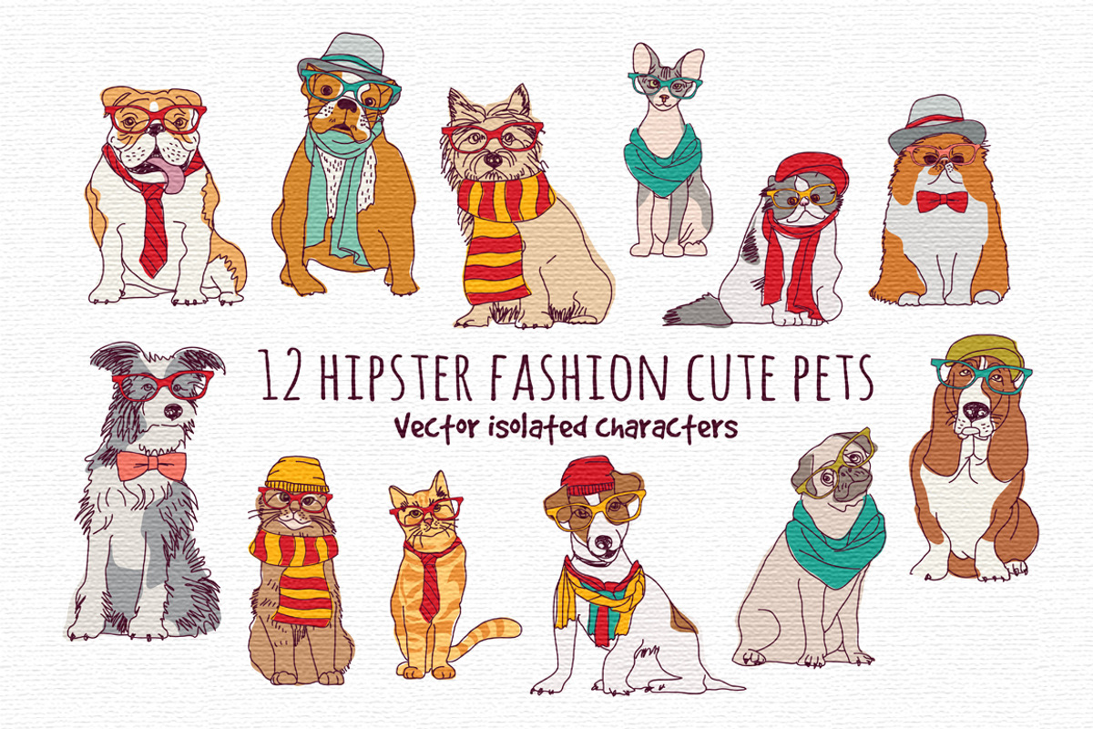 Vector fashion pets set, an Animal Illustration by Crowhouse (Photo 2 of 6)
