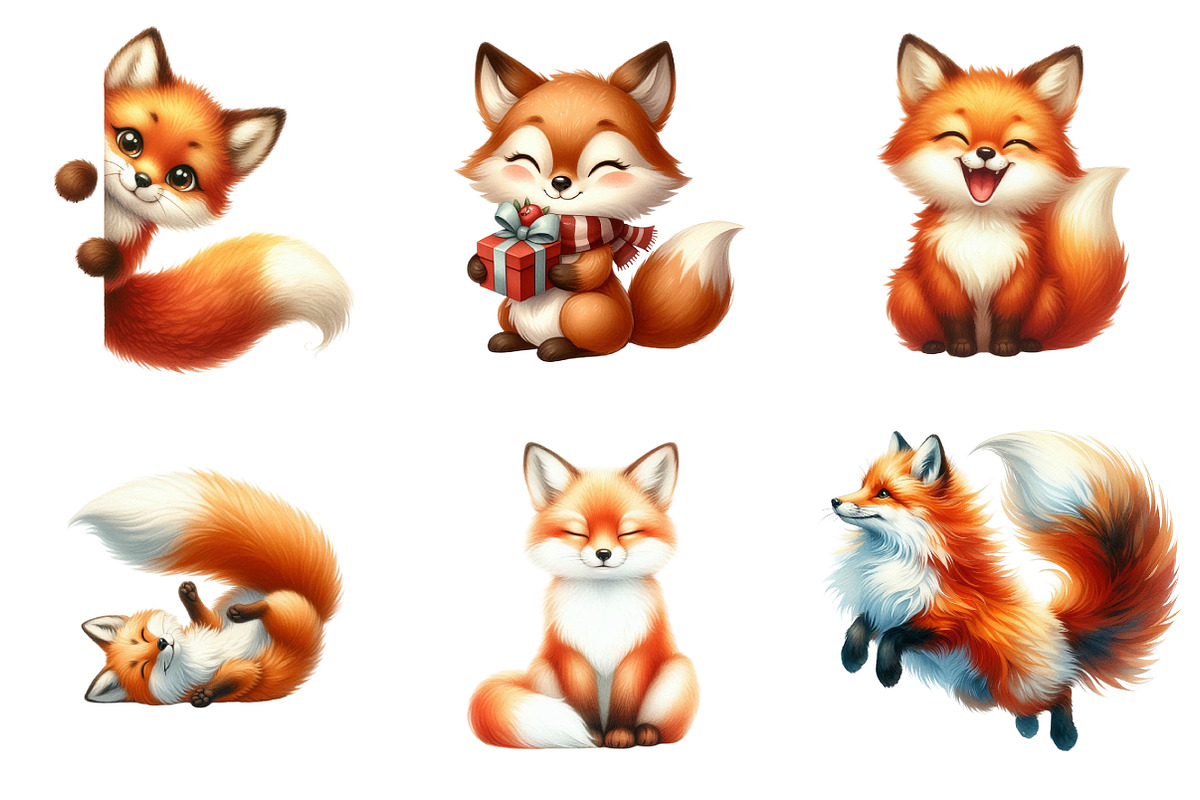 Fox with Emotion Clipart Bundle, a Graphic by CitraGraphics (Photo 3 of 4)
