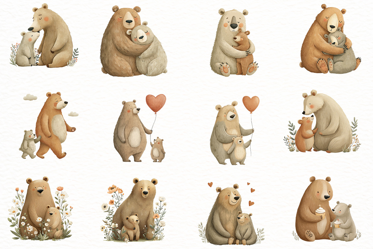 Whimsical Mother’s Day Bear Clipart, an Illustration by Designworld (Photo 2 of 8)