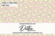 Pink Happy Smiles Repeat Pattern, a Pattern Graphic by Dottie Digitals (Thumbnail 2 of 2)